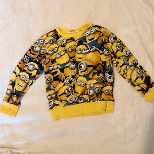 H&M Kids Despicable Me Minions Yellow  Sweatshirt Sweater Size 6/7 small